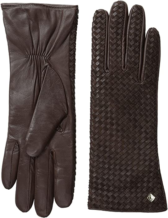Cole Haan Women's Braided-Back Leather Gloves