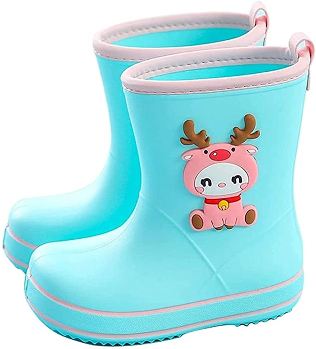 NIANXINN Baby Rain Boots Boys and Girls Water Shoes Infant Waterproof Rain Boots Lightweight Shoe Body Non- Slip Sole rain Boots (Color : Sky Blue, Size : 15cm)