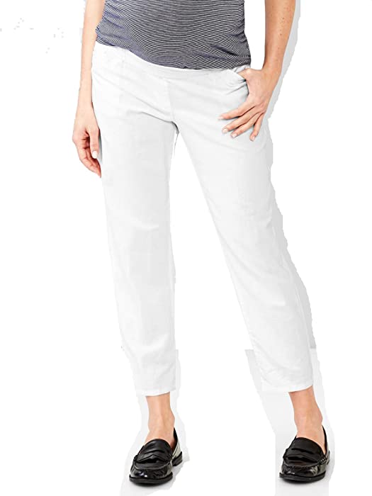 GAP Linen-Cotton Joggers Maternity Pants Color White
