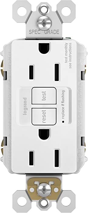 Legrand radiant Self-Test GFCI Outlet, White, 15 Amp, 1597WCC10