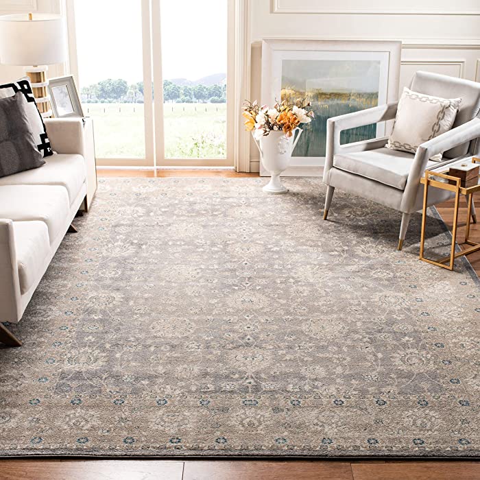 SAFAVIEH Sofia Collection 12' x 18' Light Grey/Beige SOF330B Vintage Oriental Distressed Non-Shedding Living Room Bedroom Dining Home Office Area Rug