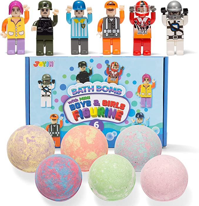 Bath Bomb with Mini Boys and Girls Figurine, 6 Pack