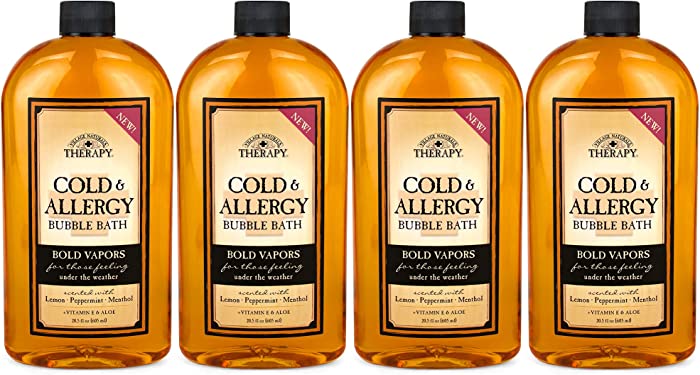 Village Naturals Therapy Cold & Allergy Bubble Bath, 20 oz, Pack of 4