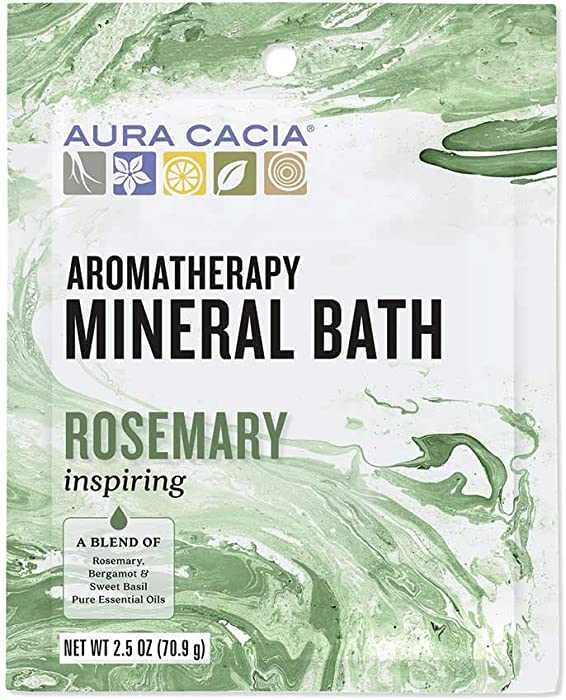 Aura Cacia Inspiring Rosemary Aromatherapy Mineral Bath | 2.5 oz. Packet