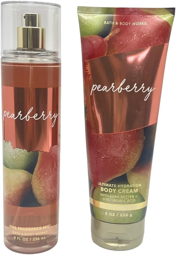 Bath & Body Works Pearberry Fine Fragrance Mist & Ultimate Hydration Body Cream - 2 Piece Bundle