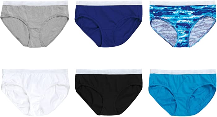 Hanes Women's Sporty Cotton Hipster Underwear, Available in Multiple Pack Size(Colors and style May Vary)