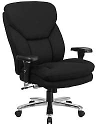 Flash Furniture HERCULES Series 24/7 Intensive Use Big & Tall 400 lb. Rated Black Fabric Executive Ergonomic Office Chair with Lumbar Knob