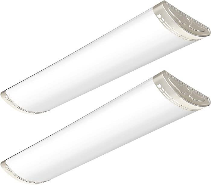 TychoLite 4FT LED Light Fixtures 80W 8800 Lumens, Dimmable 4 Foot LED Flush Mount Ceiling Lights 4000K, Indoor LED Lighting Fixture Fluorescent Replacement for Kitchen, Laundry Room, Garage - 2 Pack