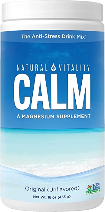 Natural Vitality Calm #1 Selling Magnesium Citrate Supplement, Anti-Stress Magnesium Supplement Drink Mix Powder - Original Flavor, Vegan, Gluten Free and Non-GMO (Package May Vary), 16oz 113 Servings