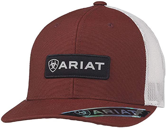 ARIAT Men's Cap with Logo Patch, Red