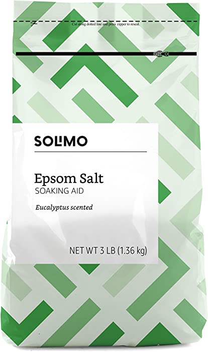 Amazon Brand - Solimo Epsom Salt Soaking Aid, Eucalyptus Scented, 3 Pound