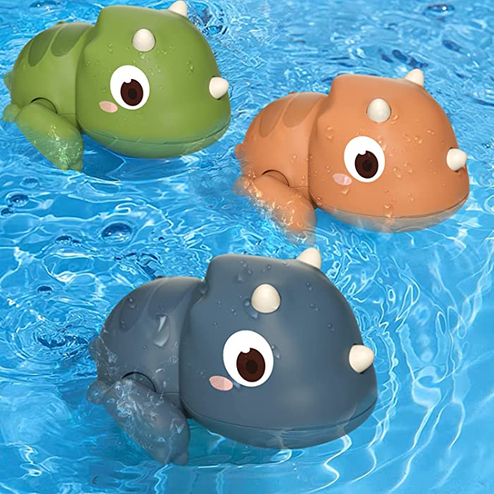 Baby Bath Toys, Floating Wind-up Bath Toy for Toddlers 1-3, Swimming Pool Games Water Play Set Gift for Bathtub Shower Beach Infant Toddlers Kids Boys Girls (3 Pcs)