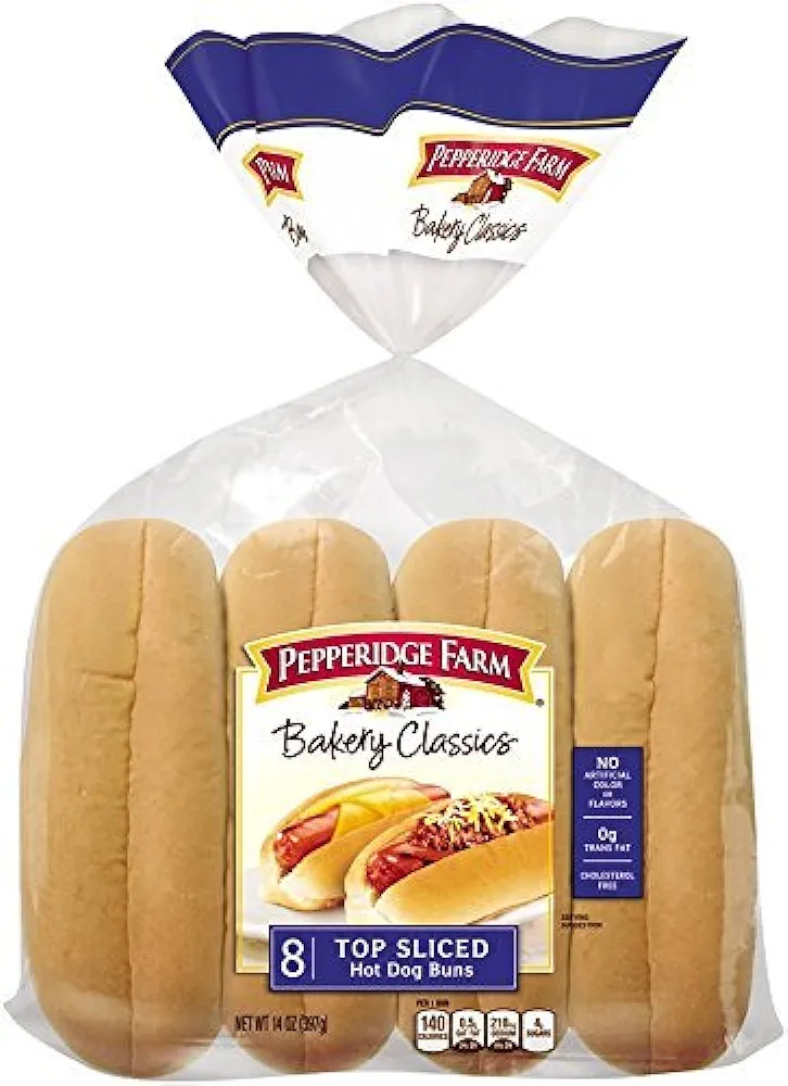 Pepperidge Farm Sandwich Bakery Classics Top Sliced Hot Dog Buns, 14 oz (4 packs)