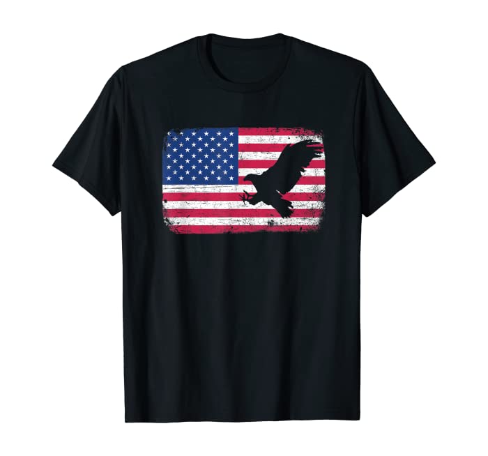 Patriot 4th Of July Merica Men Women USA American Flag Eagle T-Shirt