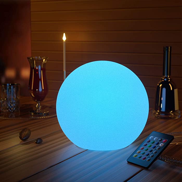 LOFTEK Large Nursery Night Light Ball, 16-inch 16 Colors Change Floating Light with Remote Control, Rechargeable and Waterproof Night Lights, UL Listed Adapter, for Home Decor Study Area, Living Room