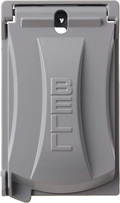 Hubbell Bell MX1050S Single-Gang Weatherproof Heavy Duty Universal Flip Cover Gray Finish
