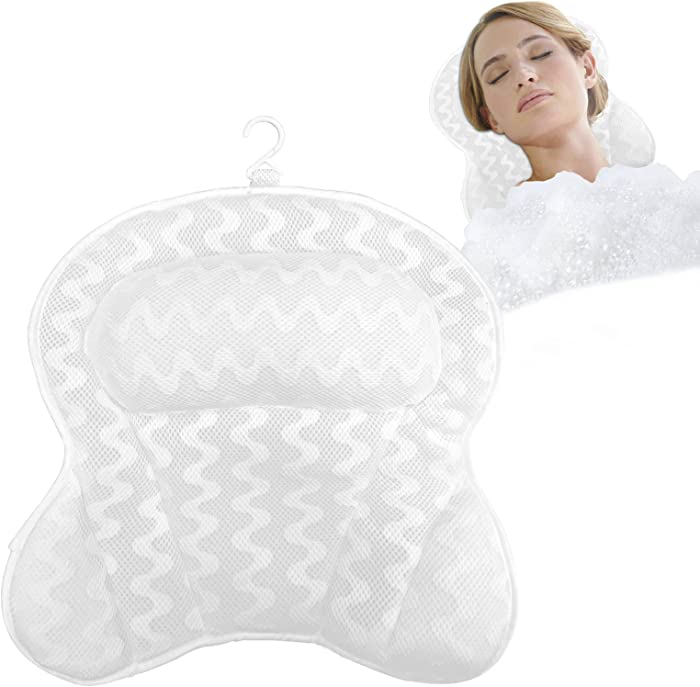 Bath Pillow Spa Bath Pillow for Tub, Relaxing Neck, Head, Shoulder Pillows Support Support Pillow Headrest Cushion Luxury Soft 3D Mesh Accessories
