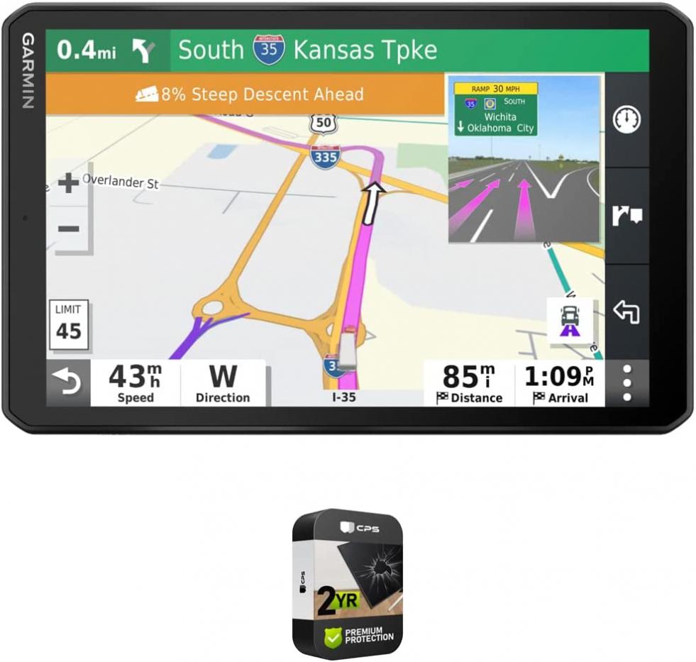 Garmin 010-02314-00 dezl OTR800 8" GPS Truck Navigator Bundle with Premium 2YR CPS Enhanced Protection Pack