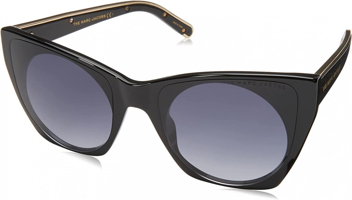 Marc Jacobs Women's Marc 450/G/S Cat Eye Sunglasses, Black/Gray Shaded, 55mm, 20mm