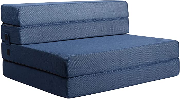 Milliard Tri-Fold Foam Folding Mattress and Sofa Bed for Guests (Twin XL)
