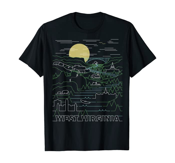 Vintage Retro West Virginia Seneca Rocks New River Gorge WV T-Shirt