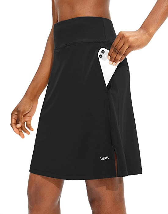 Viodia Women's 20" Knee Length Skorts Skirts UPF50+ Athletic Tennis Golf Skirt for Women Casual Summer Skirts