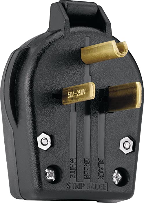 Eaton S42-SP Arrow Hart heavy-duty universal NEMA power plug, Black