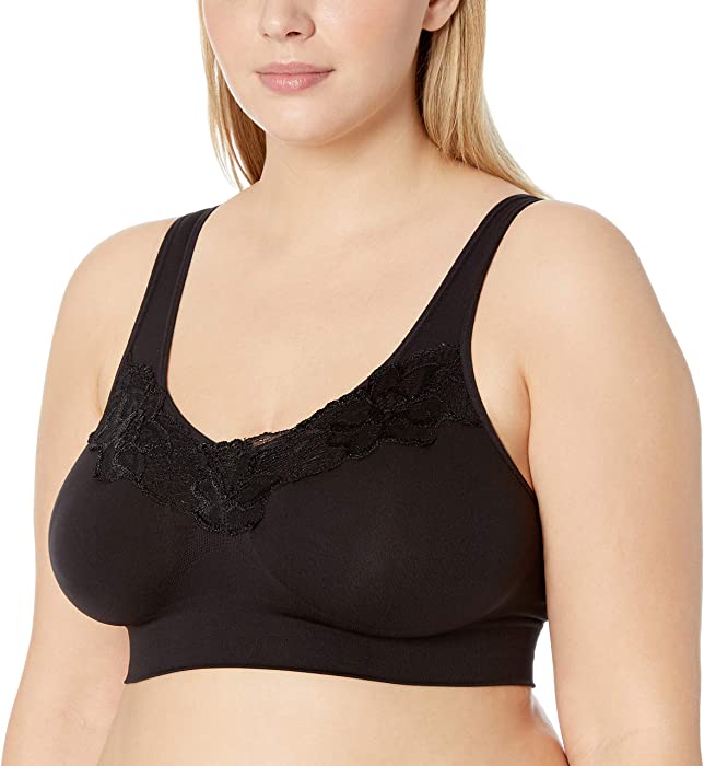 JUST MY SIZE Pure Comfort Wirefree Bra with Lace Trim & Back Close (1271)