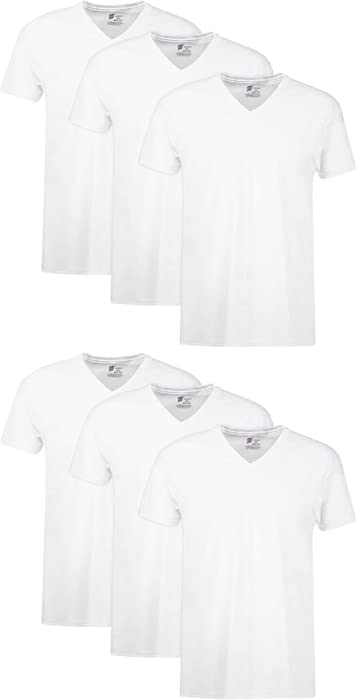 Hanes Men's Tagless Cotton V-Neck Undershirt – Multiple Packs and Colors