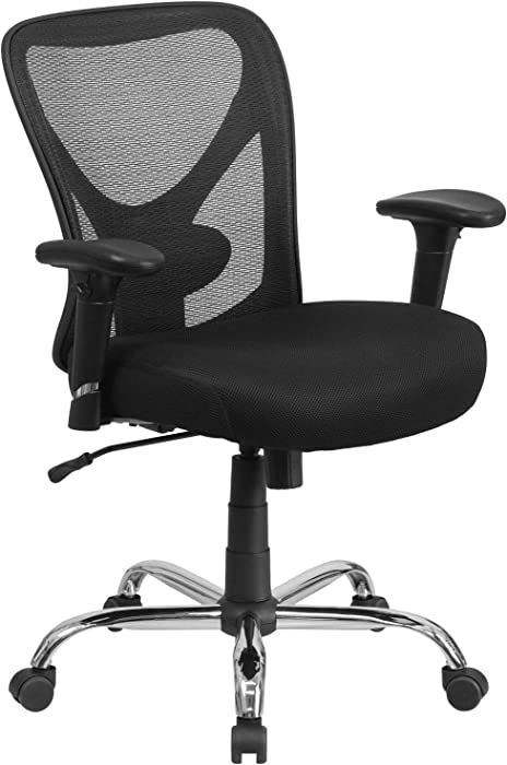 Flash Furniture Big & Tall Office Chair | Adjustable Height Mesh Swivel Office Chair with Wheels