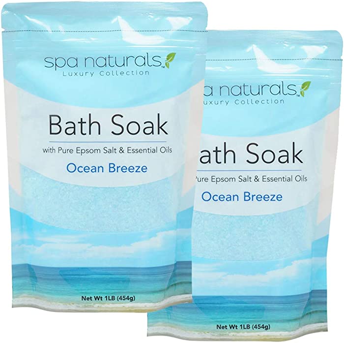 2 Pack Bath Soak Pure Grade Epsom Salt Essential Oils 16oz Aromatherapy Gift Set