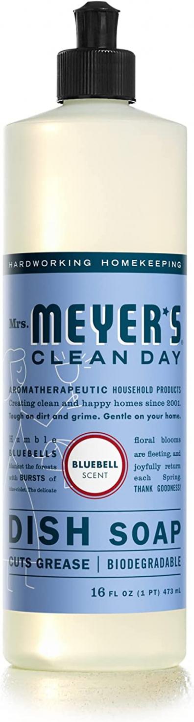 Mrs. Meyer's Liquid Dish Soap, Biodegradable Formula, Bluebell, 16 fl. oz