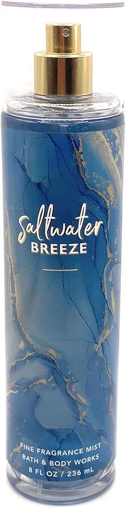 Bath & Body Works Saltwater Breeze Fine Fragrance Mist 8 Fluid Ounce Spray (Packaging As Pictured)