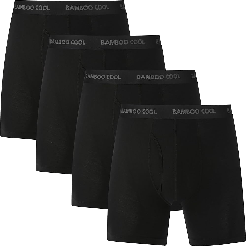 BAMBOO COOL Men’s Underwear boxer briefs Soft Comfortable Bamboo Viscose Underwear Trunks (4 or 7 Pack)