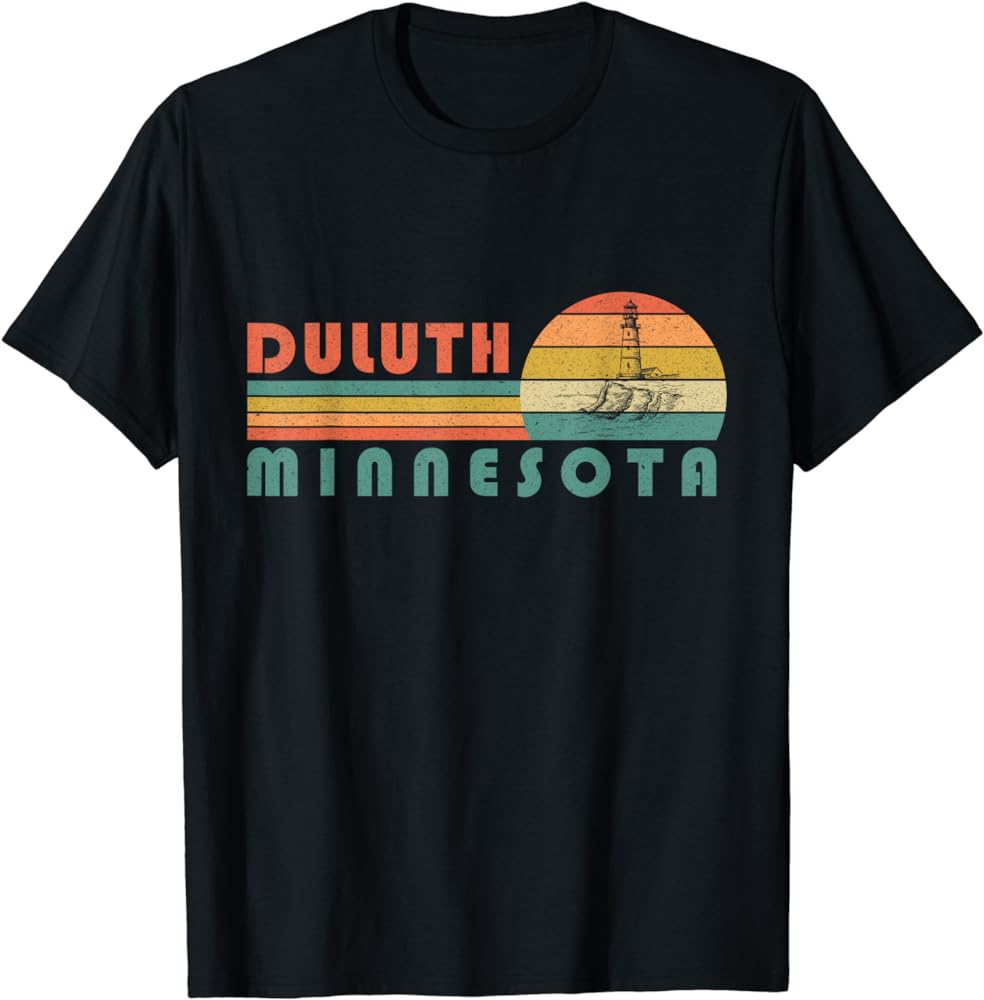 Duluth Minnesota MN Vintage Lighthouse Two Harbors Gift T-Shirt