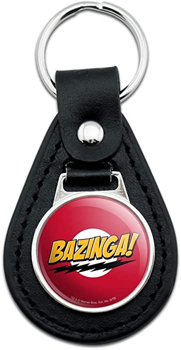 Black Leather The Big Bang Theory Sheldon Bazinga Keychain