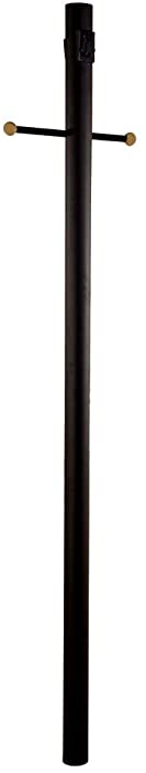 Acclaim 99BK Direct-Burial Lamp Posts Collection Smooth Lamp Post with Photocell, Crossarm & Convenience Outlet, 7', Matte Black