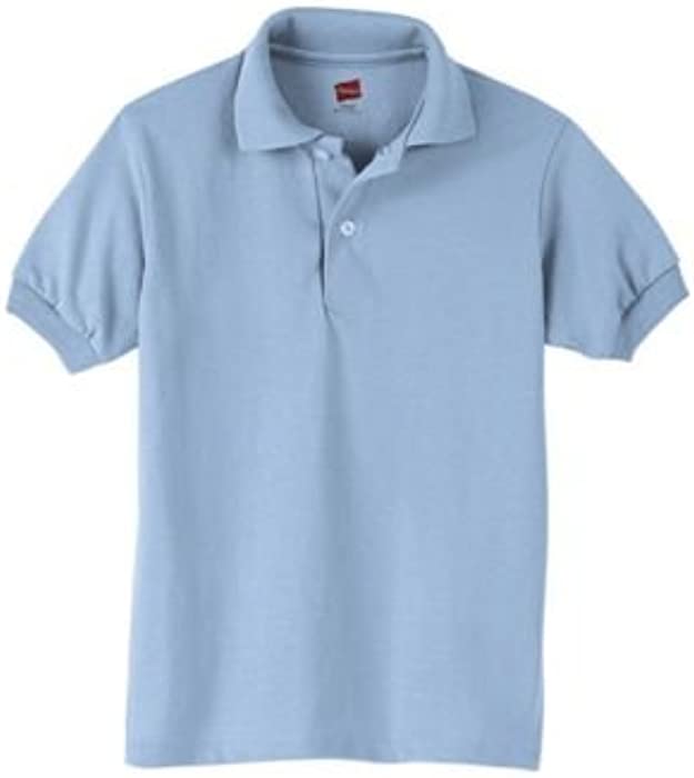 Hanes Big Boy's Short Sleeve Knit Tag-Free Label Polo Jersey