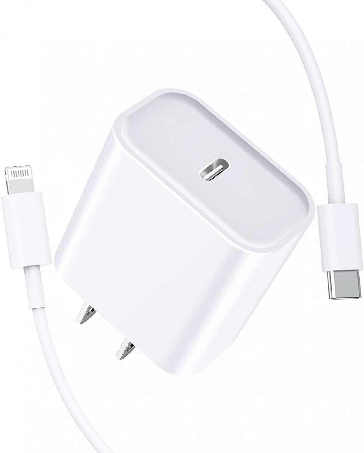 [Apple MFi Certified] iPhone Fast Charger, GEONAV 20W Power Delivery Type C Rapid Wall Charger Plug with 6FT USB C to Lightning Quick Charging Sync Cord for iPhone 14 13 12 11 Pro/XS/XR/X/iPad/AirPods