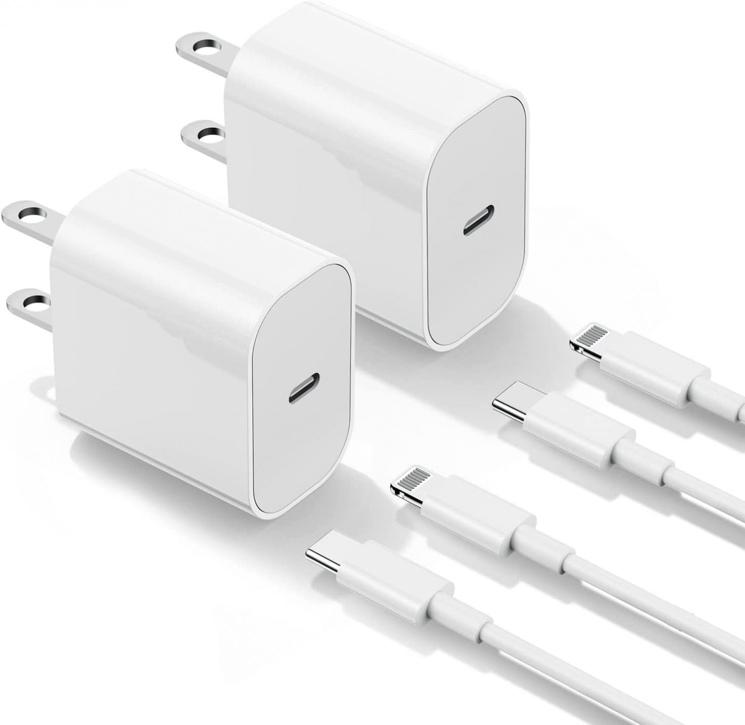 iPhone 14 13 12 Charger Fast Charging, 20W Apple Fast Charger Block with USB C to Lightning Cable 6ft, Type C Wall Plug with Cord Apple Chargers for iPhone 14 13 12 11 XS Pro Max Plus iPad (2-Pack)