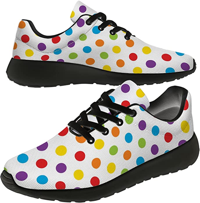 Womens Mens Trail Running Shoes Polka Dot Printed Walking Tennis Sneakers Gifts for Girls Ladies