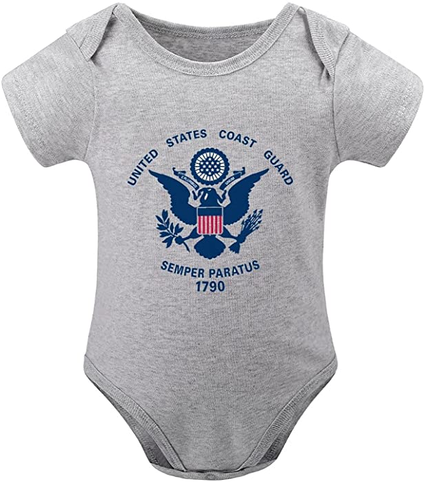 Baby Boy Girl Clothes United States Coast Guard 1790 Print Short Sleeve Romper Gift Newborn Clothing