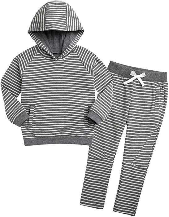 OLLIE ARNES Toddler Unisex Pullover Hoodie and Sweatpant Sets(12M to 7T)