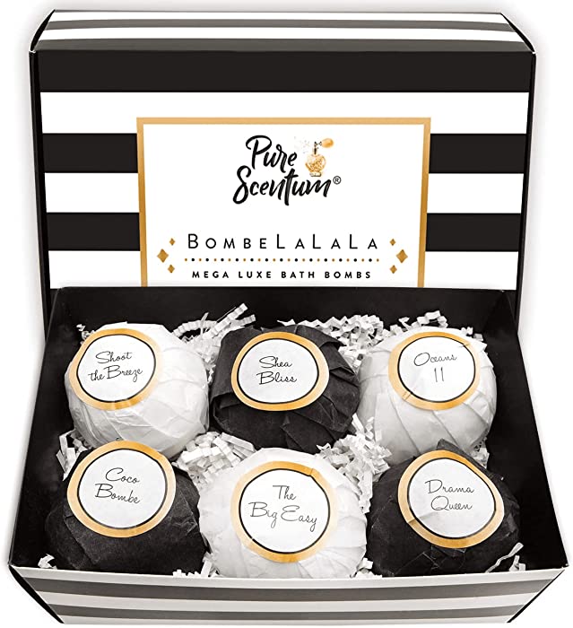 Pure Scentum Bombelalala Bath Bombs - Relaxing Bath Bomb Gift Set for Women – US Made, Luxurious, Organic, Vegan and Large Bath Bombs