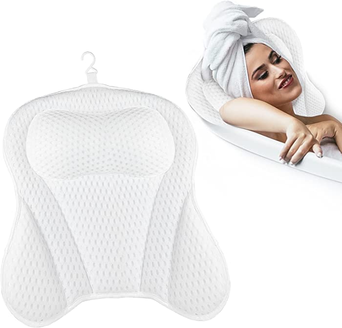Bath Pillow Bathtub Spa Accessories - 4D Bath Pillow for Bathtub,Bath Pillows for Tub Neck and Back Support
