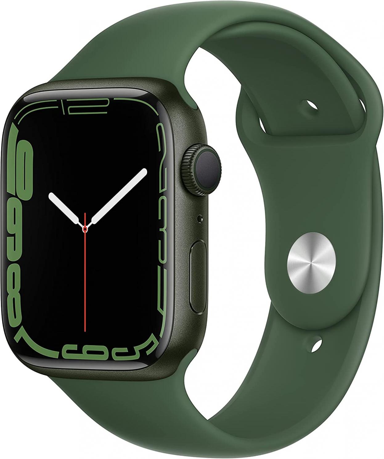 Apple Watch Series 7 [GPS 45mm] Smart Watch w/ Green Aluminum Case with Clover Sport Band. Fitness Tracker, Blood Oxygen & ECG Apps, Always-On Retina Display, Water Resistant AppleCare