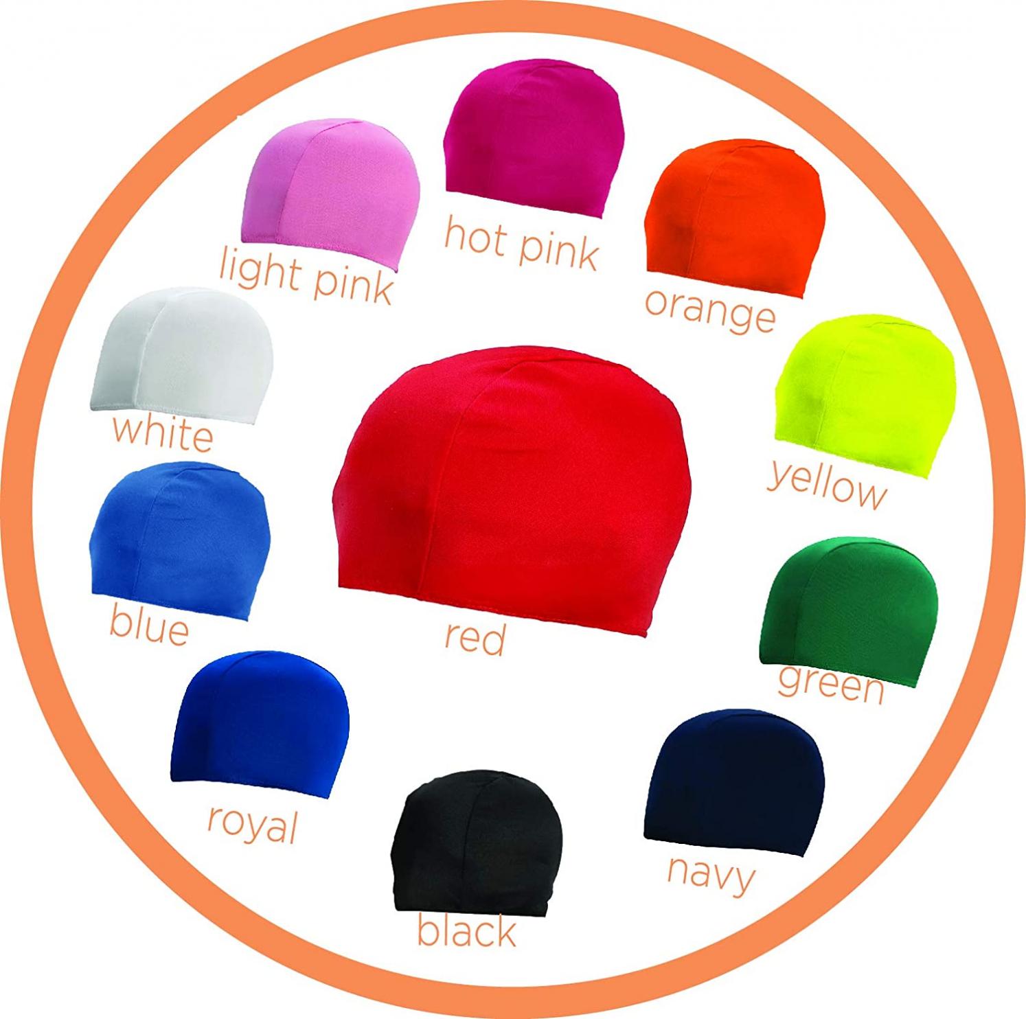 Swim Cap Comfortable Stretch/Spandex - Kids/Adults - Fits Kids with All Hair Length and Adult Short Hair