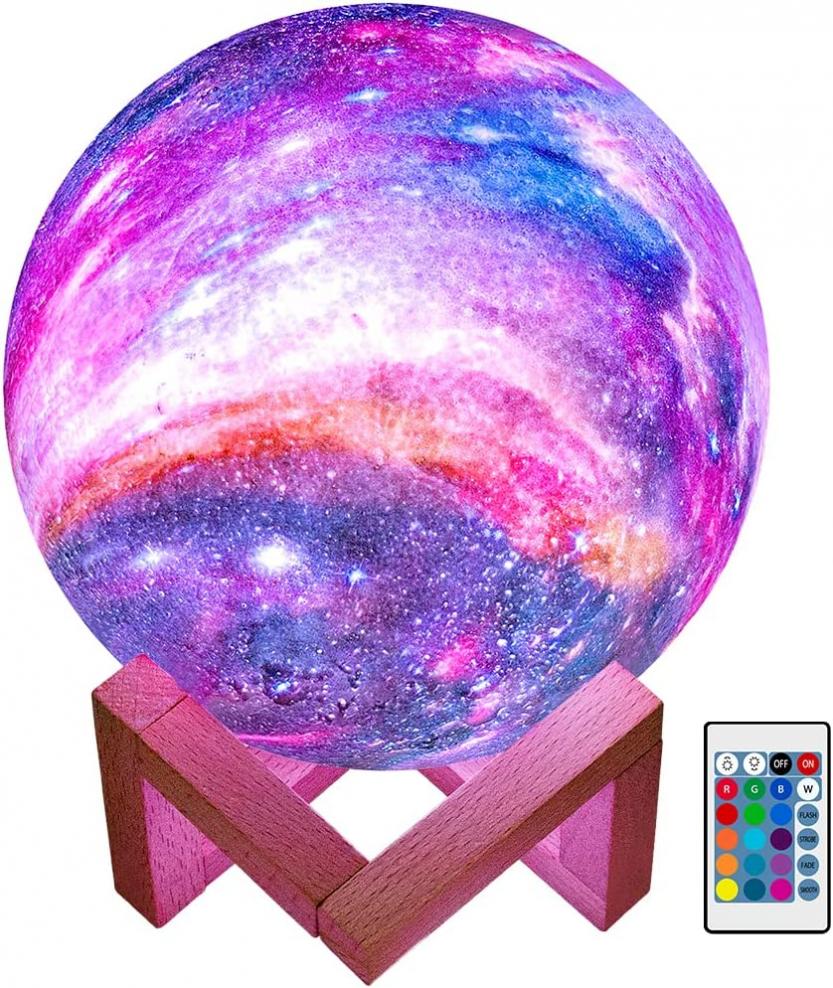 BRIGHTWORLD Moon Lamp Galaxy Lamp 5.9 inch 16 Colors LED 3D Moon Light, Remote & Touch Control Lava Lamp Moon Night Light Gifts for Girls Boys Kids Women Birthday