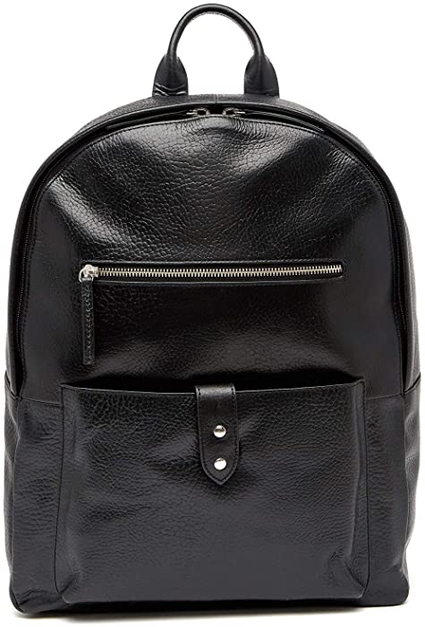 Cole Haan Men's Saunders Leather Zip Top Backpack (Black)