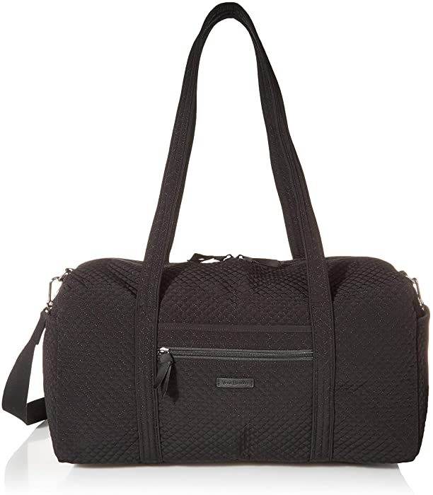 Vera Bradley womens Microfiber Medium Duffle Travel Bag, Classic Black, One Size US